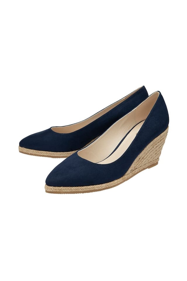 Lotus Lotus Women's 'Giselle' Microfibre Slip-On Wedge Shoes in Navy - 2