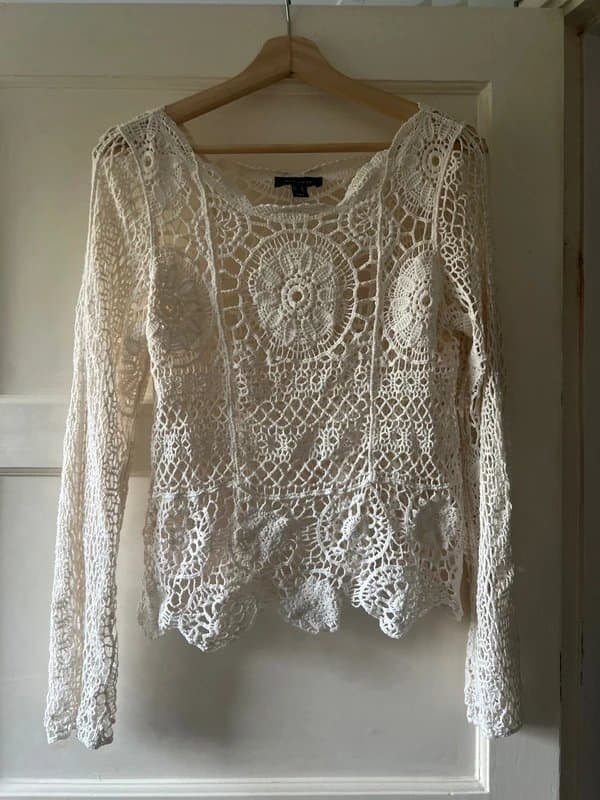 New Look New Look Crochet Lace Long Sleeve Top