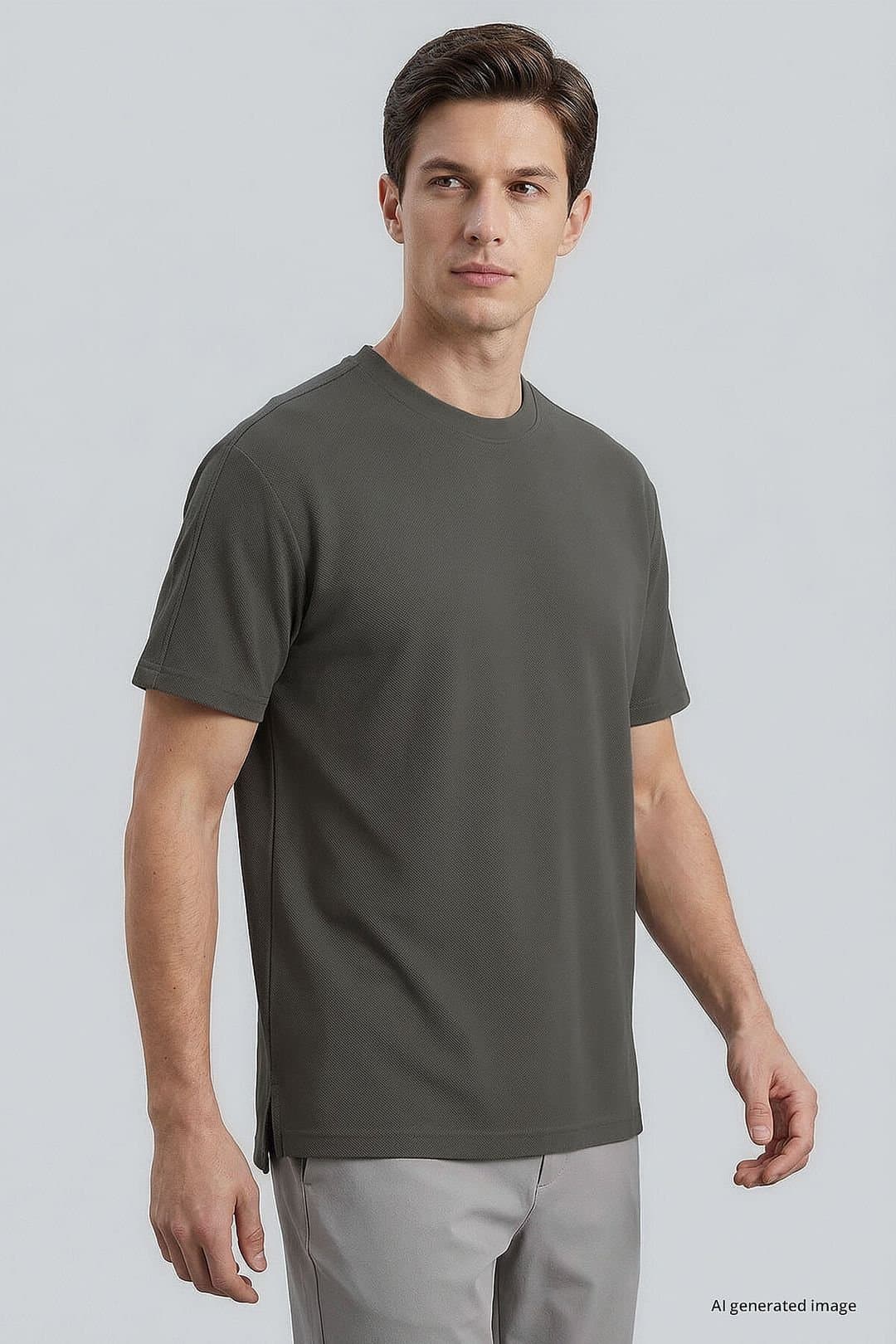 Tommy Life Tommy Life Men's Viscose-Blend T-Shirt in Dark Grey