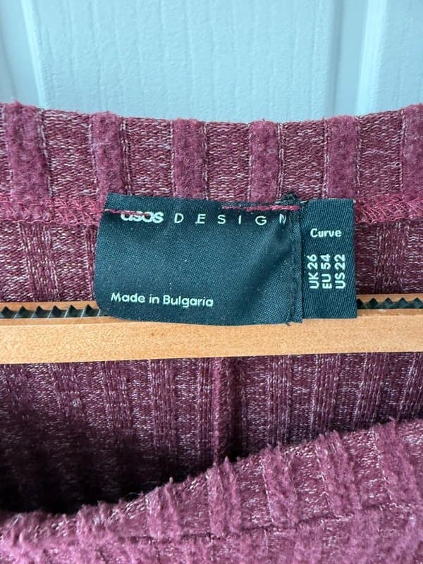 ASOS Design Burgundy knit jumper dress