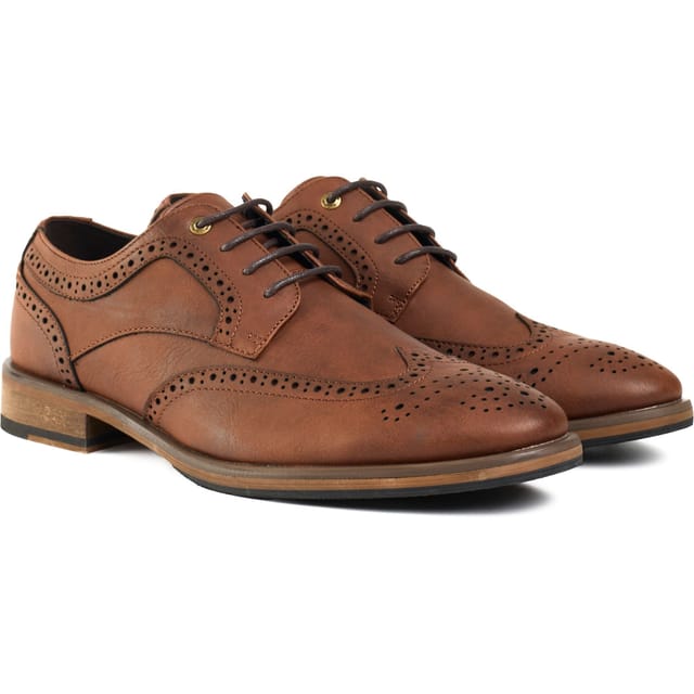 V.GAN V.GAN Men's Barley 2 Brogue Shoes in Tan - 2