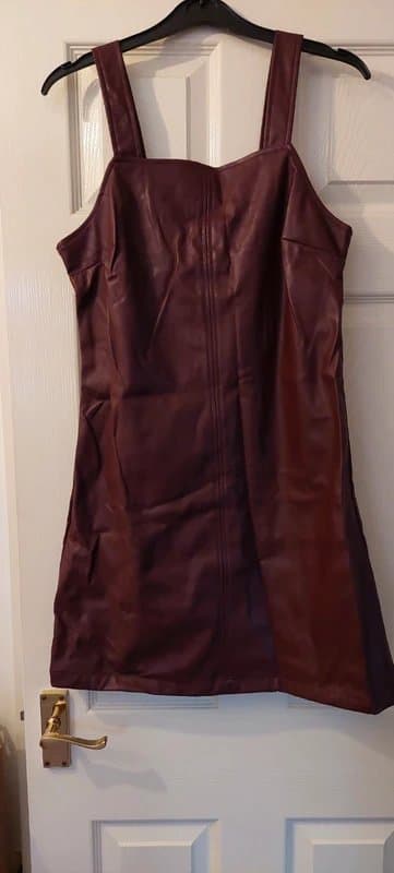 New Look Red leather look dress
