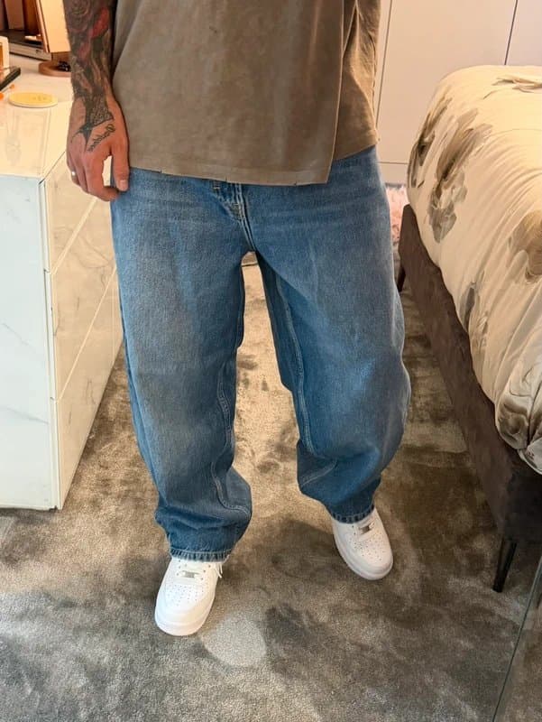 Bershka Bershka Baggy Jeans Wide Leg Blue Denim Y2K Skater W31