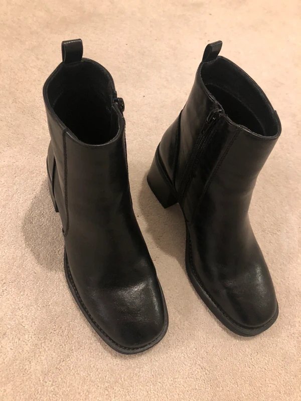 New Look New look leather 90s black ankle boots 4 square toe - 1