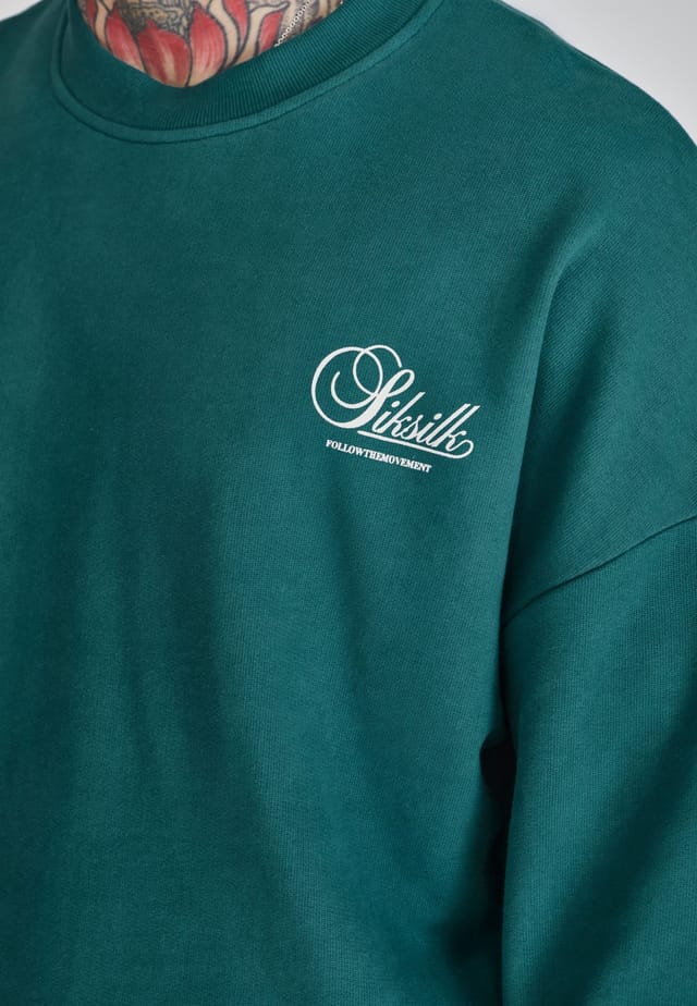 SikSilk SikSilk Men's Graphic Sweater in Green - 2