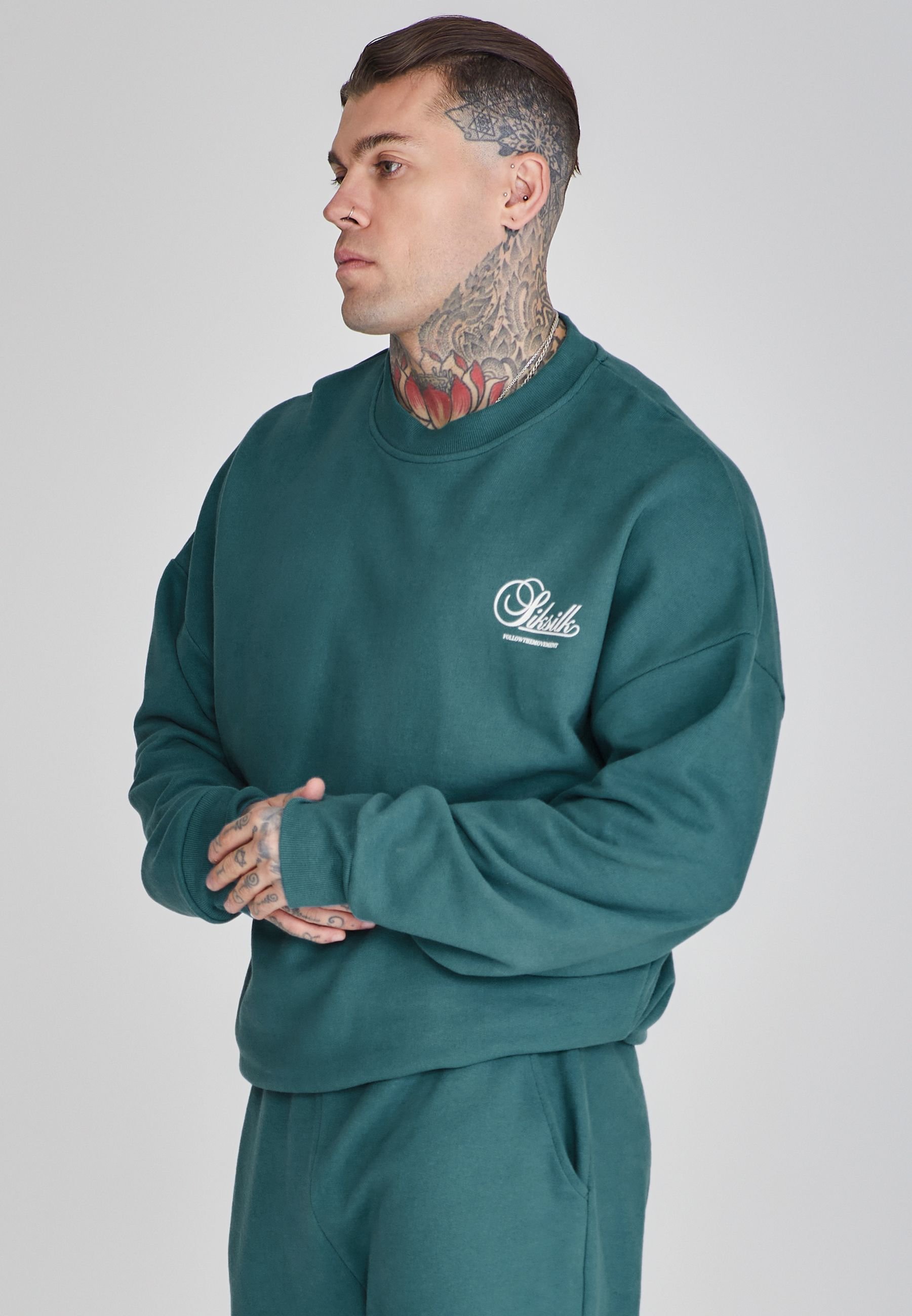 SikSilk SikSilk Men's Graphic Sweater in Green - 3