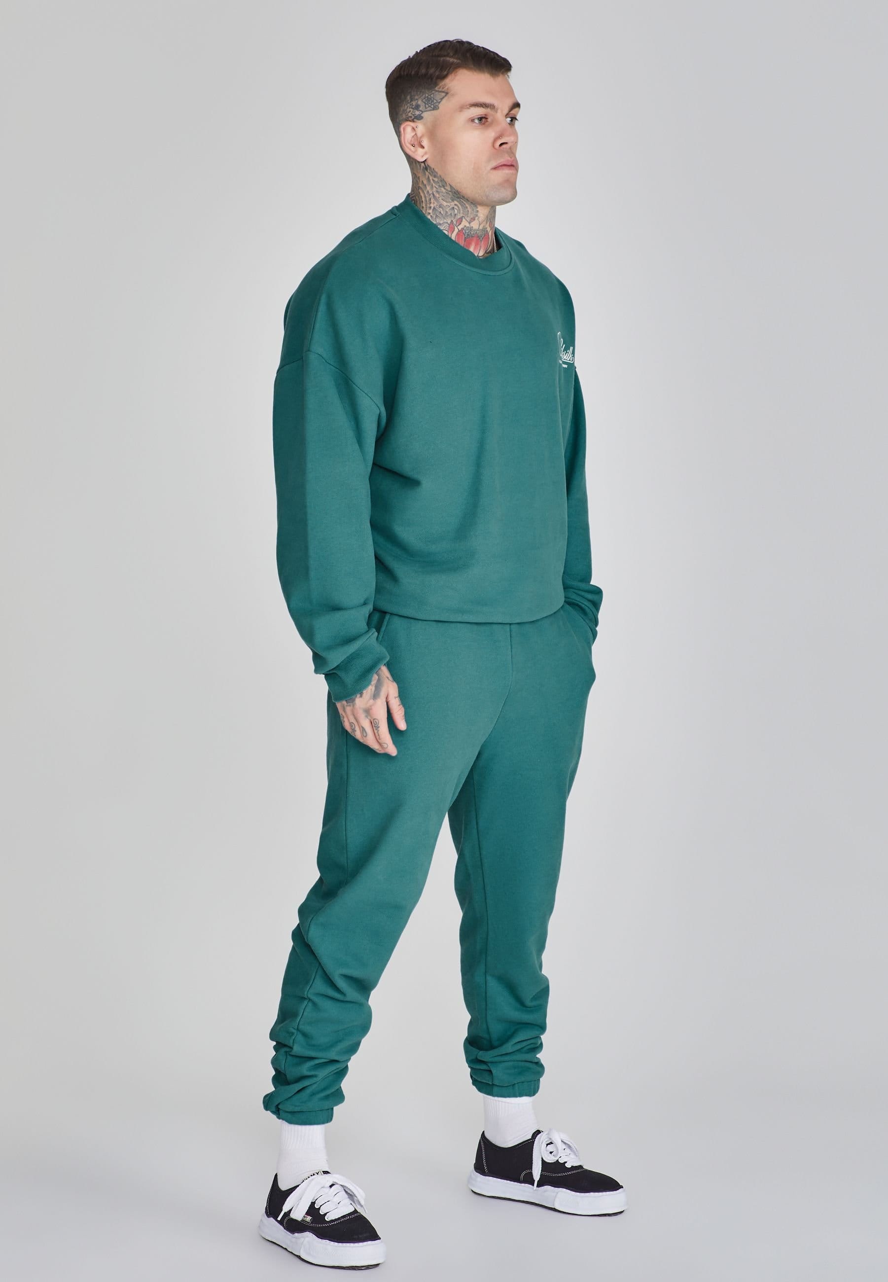 SikSilk SikSilk Men's Graphic Sweater in Green - 4