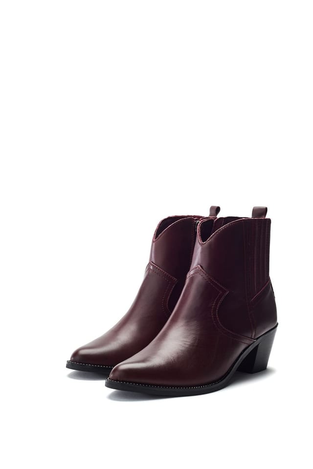 Moda In Pelle Moda In Pelle Women's 'Anniee' Leather Heeled Boots in Burgundy - 2