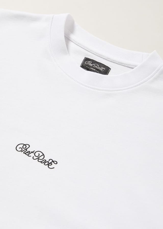Chet Rock Chet Rock Jon T Men's Oversized Cotton Graphic T-Shirt with Pocket Detail in White - 2