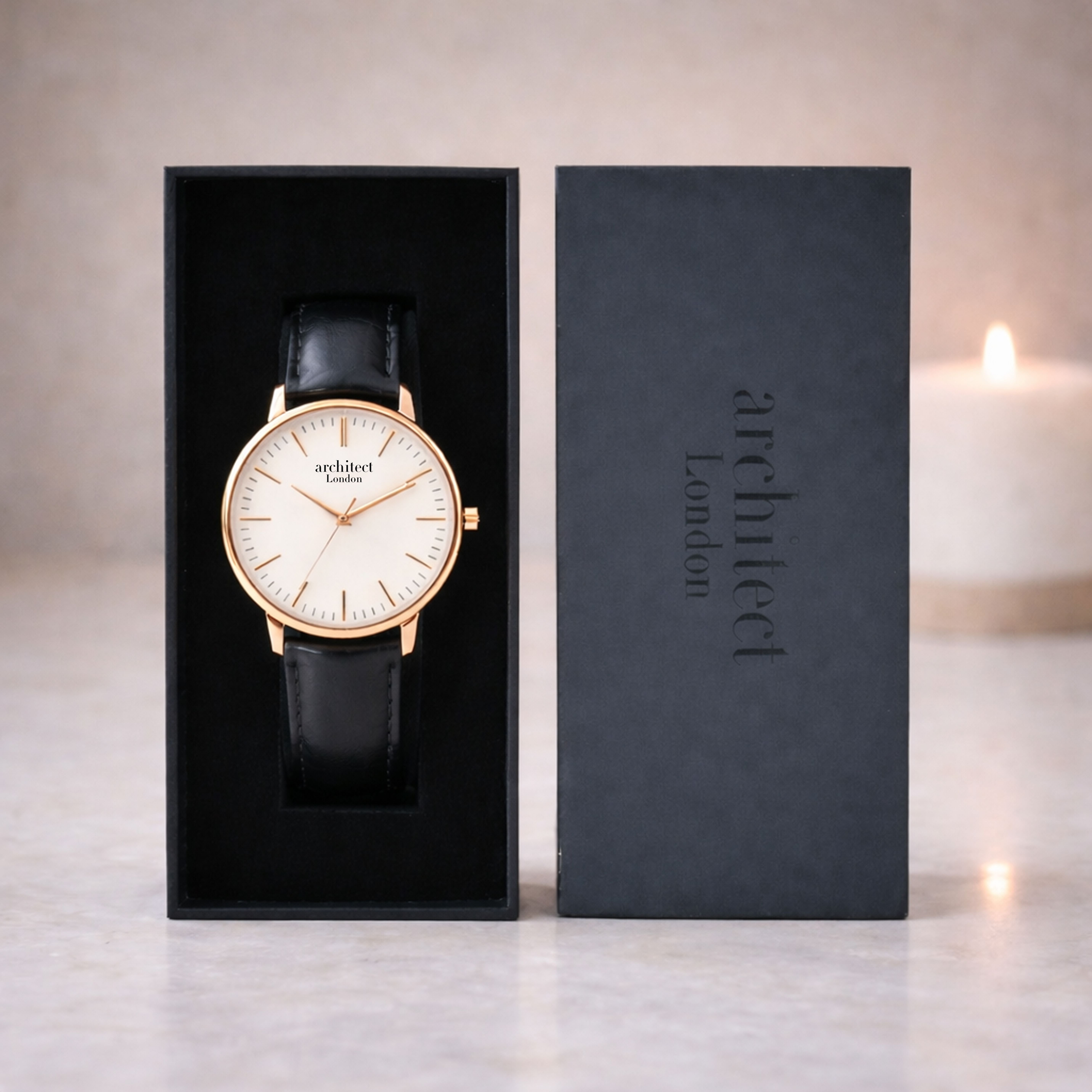 Wear We Met Wear We Met Women's Personalised Blanc Watch Rose Gold Bezel - Engraved in Black - 3
