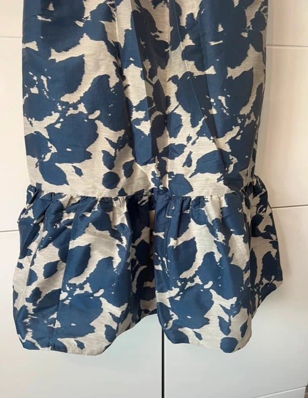 & Other Stories & Other Stories cute cami strap midi dress in blue jacquard floral print with pockets