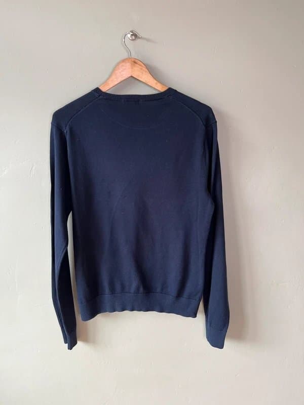 Uniqlo Uniqlo 100% Cotton Sweater Jumper Size S Navy Blue Fine Knit Unisex VGC