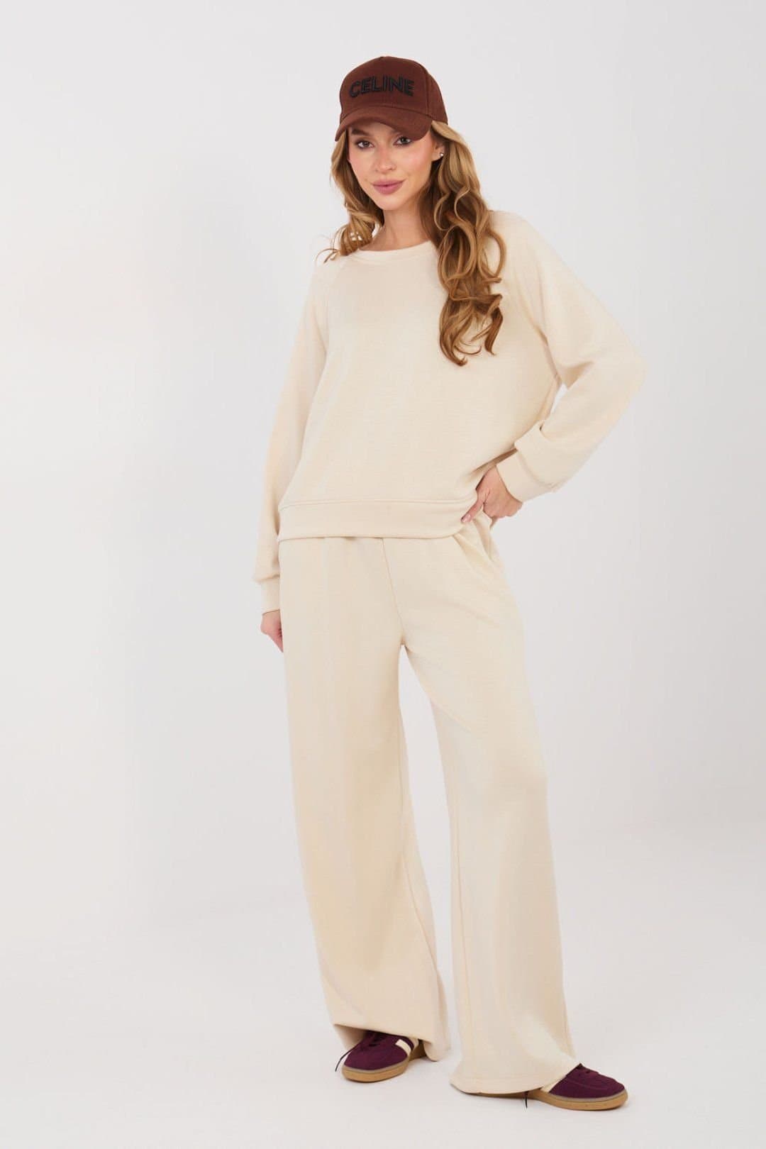 Love Lace Love Lace Women's Butter Soft Viscose Blend Tracksuit Set in Beige