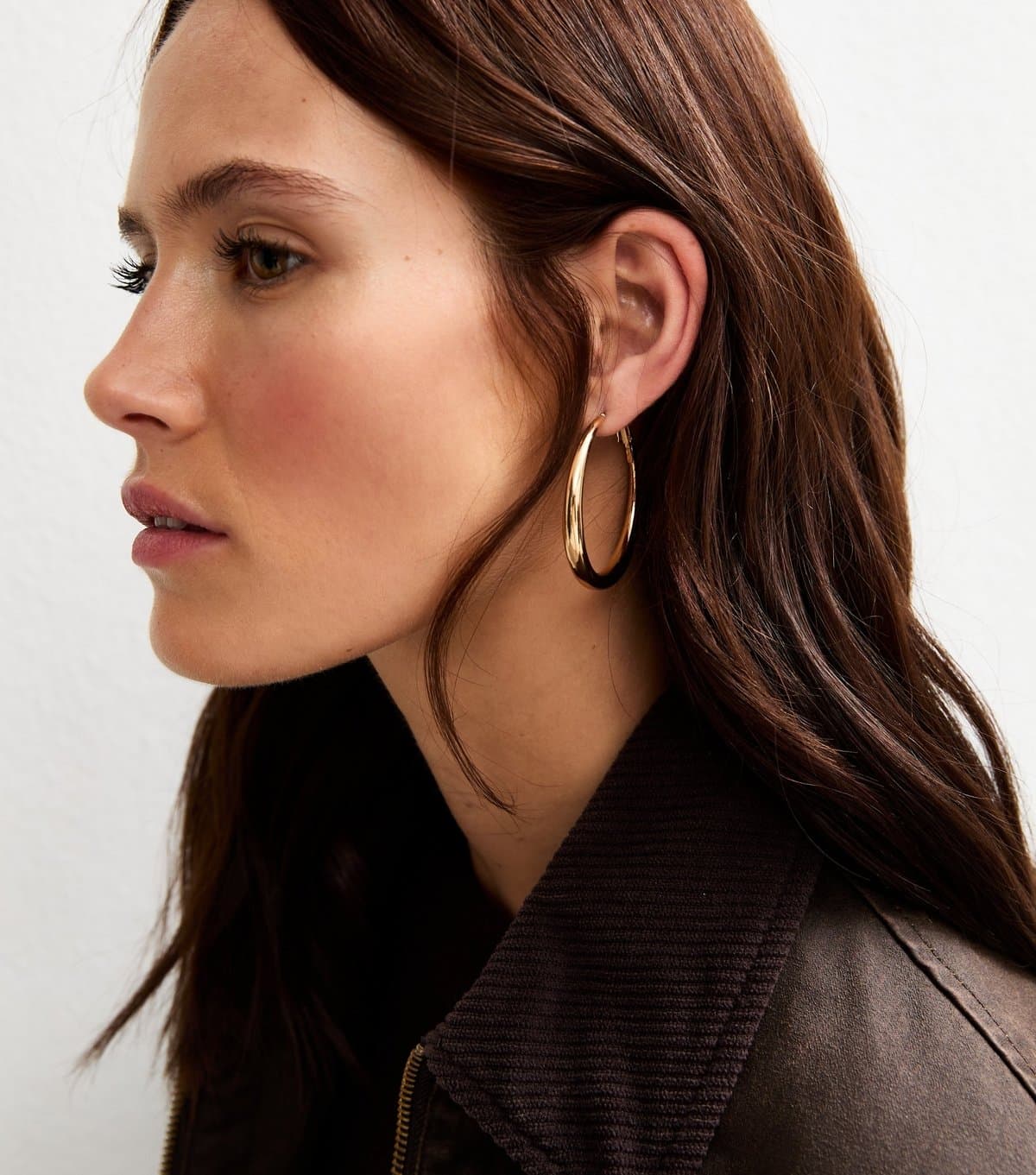 New Look New Look Gold Tone Tapered Large Hoop Earrings