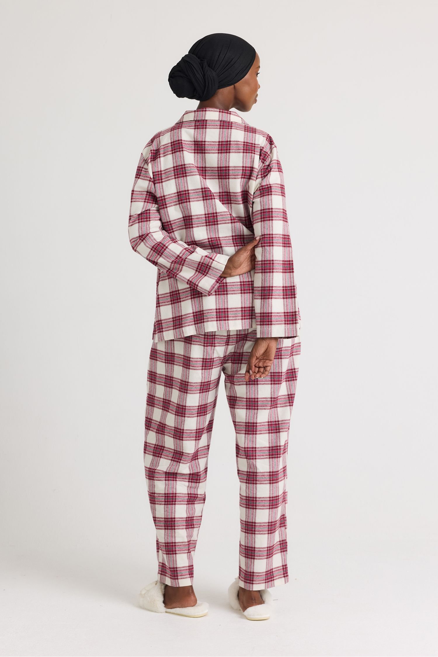 Pretty You London Pretty You London Women's Plaid Pyjama Set in Stone - 3