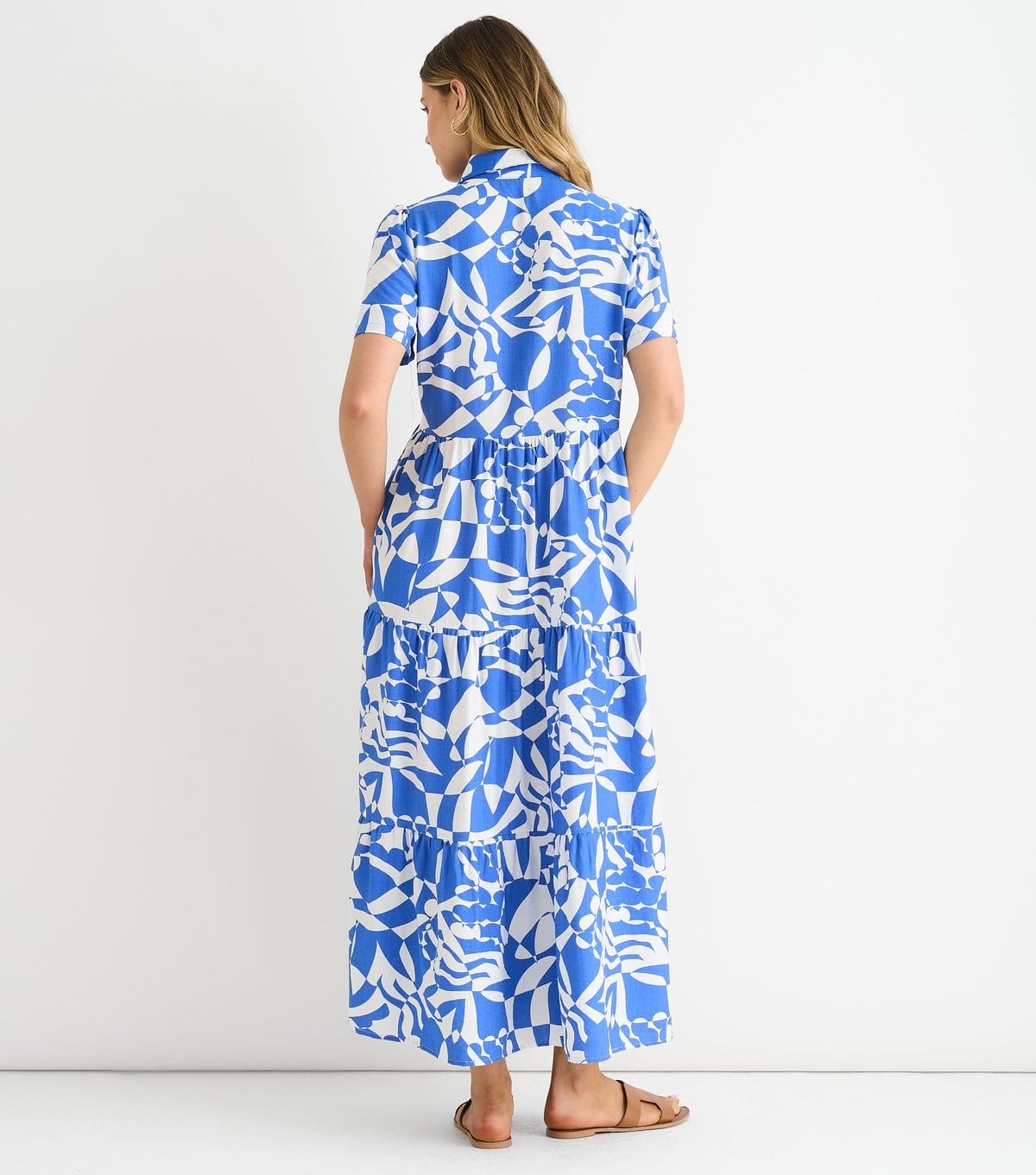 Gini London Women's Blue Aztec Print Maxi Shirt Dress Gini London New Look - 4