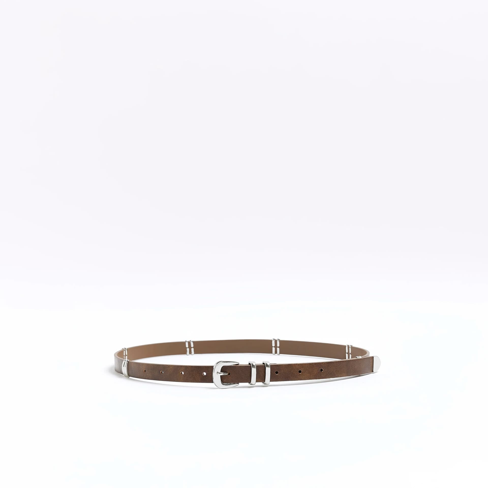 River Island River Island Womens Brown Skinny Belt