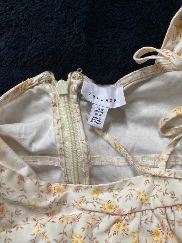 Topshop Floral print tie back mini dress