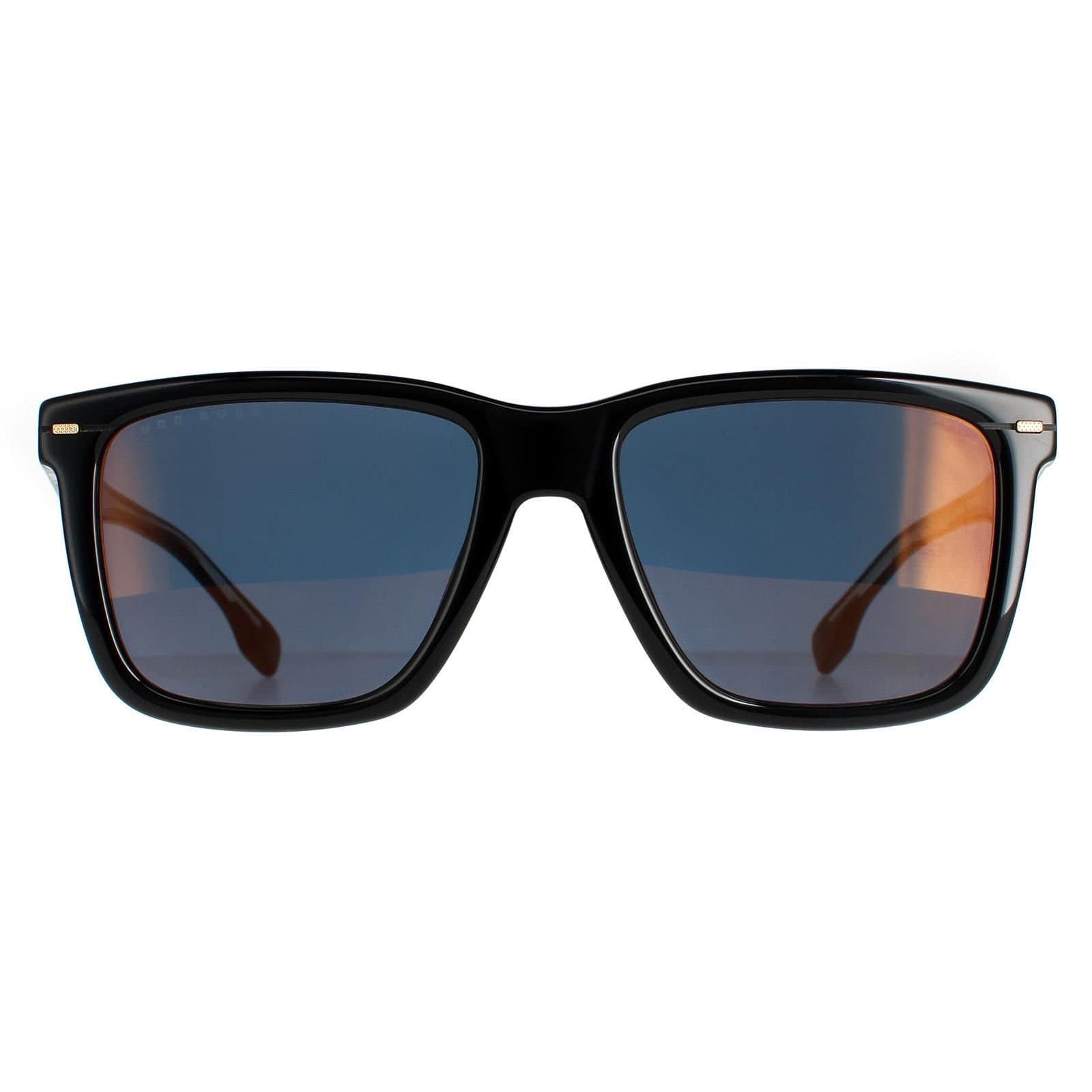 Hugo Boss Hugo Boss Men's Square Black Brown Gold Mirrored BOSS 1317/S