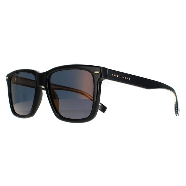 Hugo Boss Hugo Boss Men's Square Black Brown Gold Mirrored BOSS 1317/S - 2