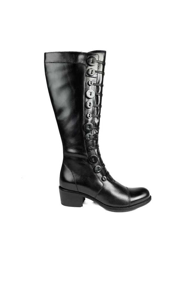 Jones Bootmaker Jones Bootmaker Women's Andreea Leather Long Boots in Black - 2