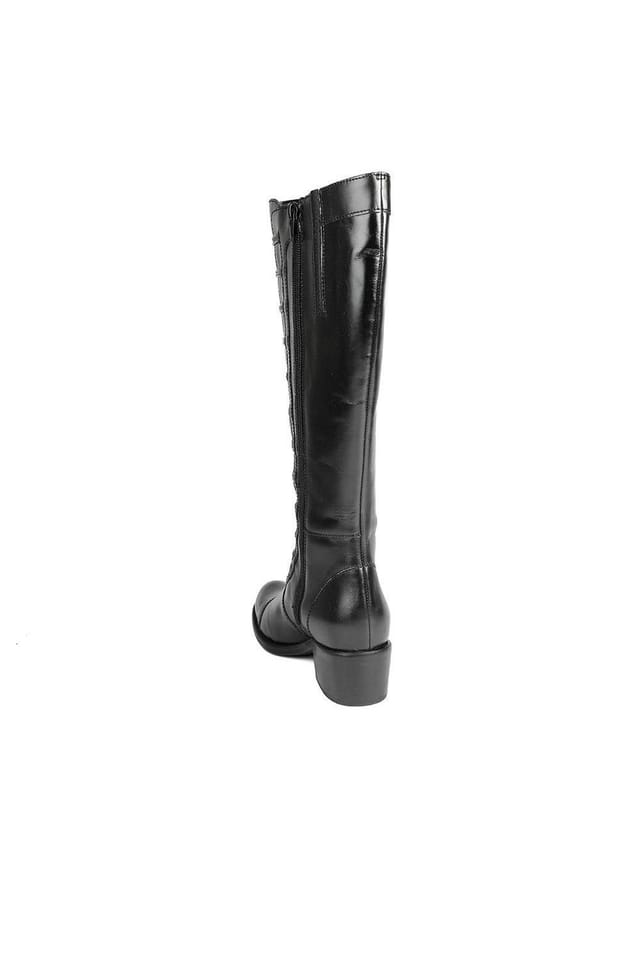 Jones Bootmaker Jones Bootmaker Women's Andreea Leather Long Boots in Black - 3