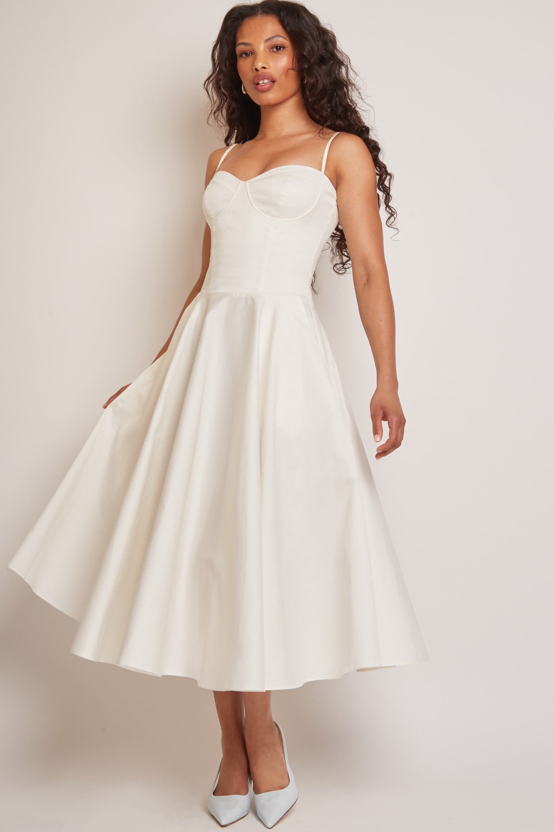 Jaded Rose Jaded Rose Women's Jade Vanilla Corset Midi Dress in White