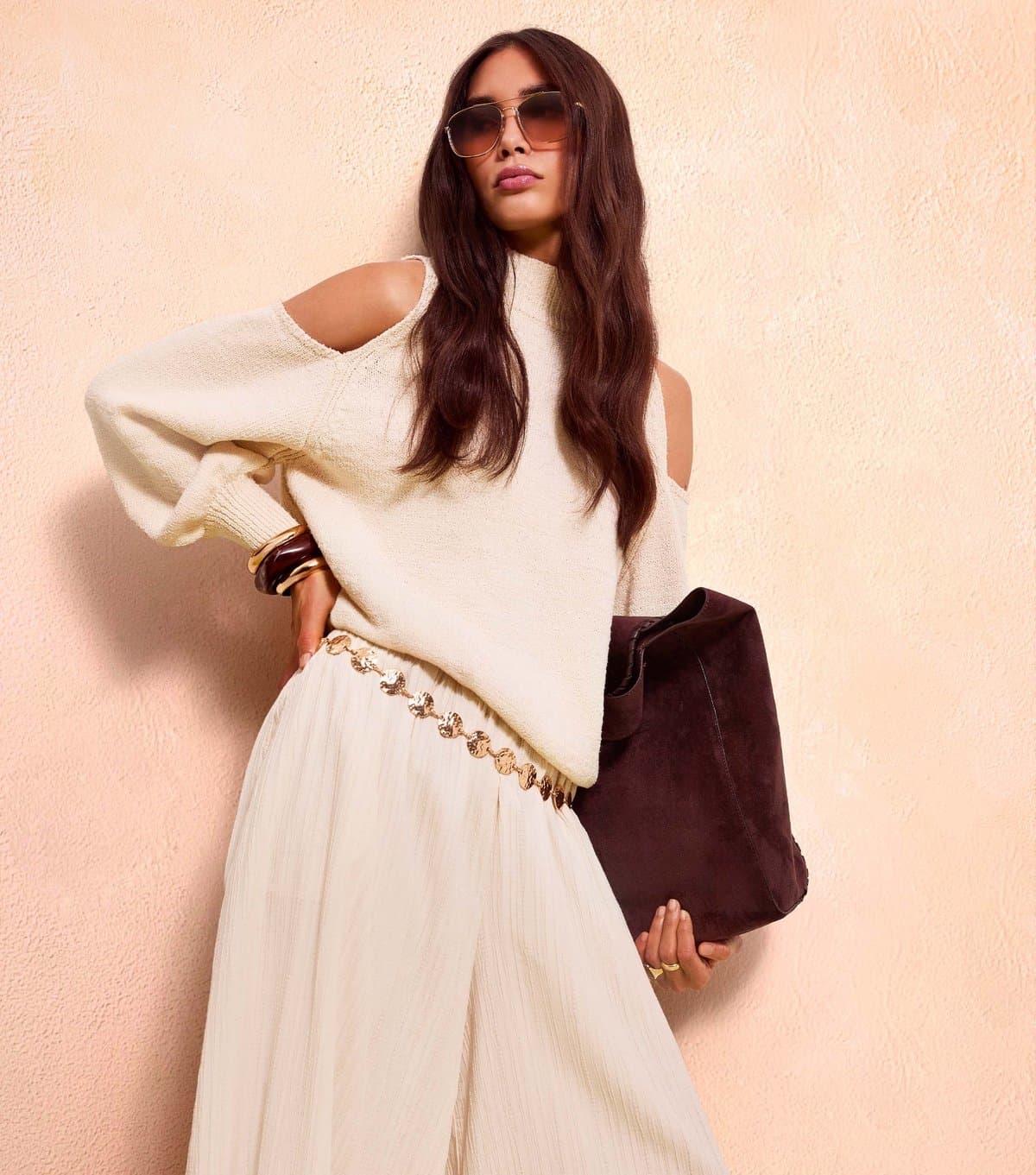 New Look New Look Cream Open Shoulder Jumper