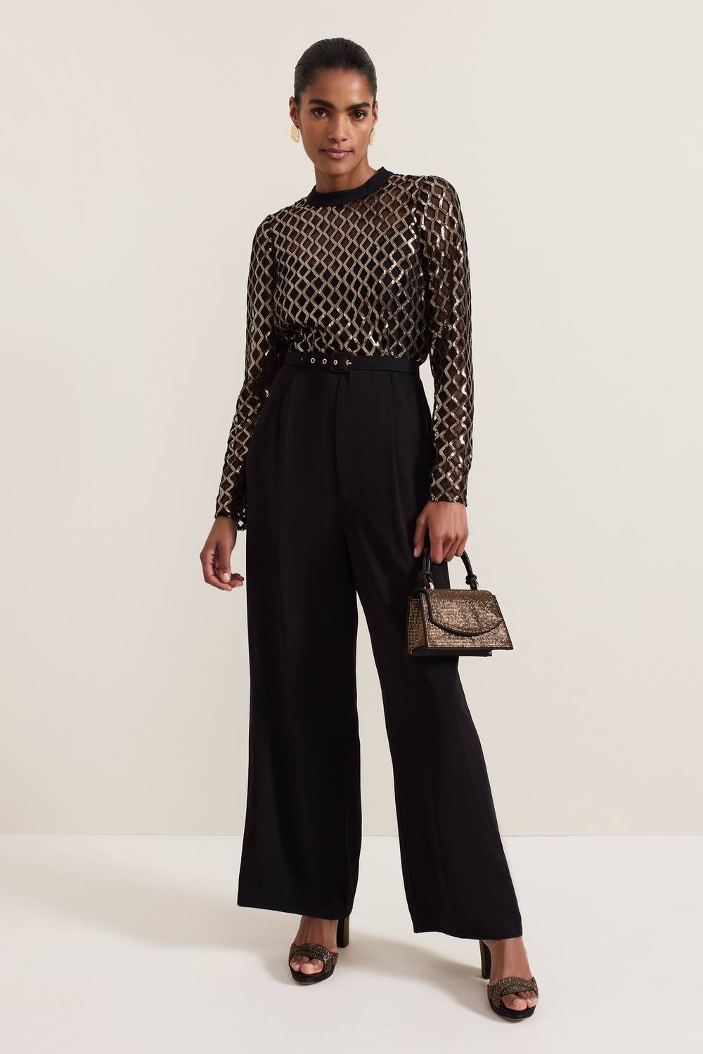 Phase Eight Phase Eight Women's Amelia Sequin Bodice Jumpsuit in Black - 3