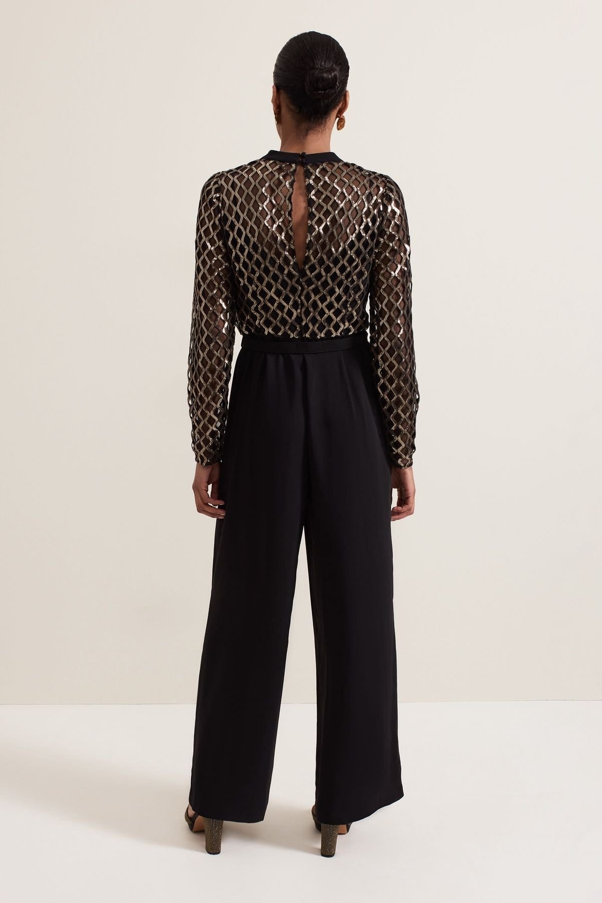 Phase Eight Phase Eight Women's Amelia Sequin Bodice Jumpsuit in Black - 4