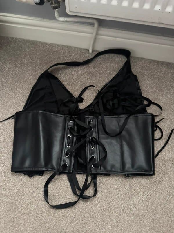 ASOS Halter neck Leather Corset Top