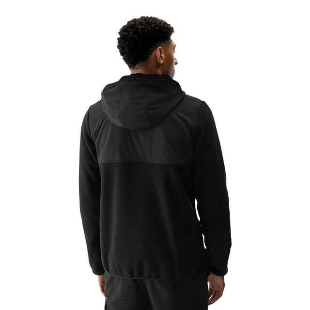 4F 4F Men's WAW24TFLEM269 Full Zip Hoodie in Black - 2