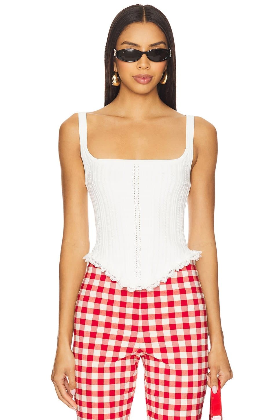 revolve Revolve White Knit Corset Top