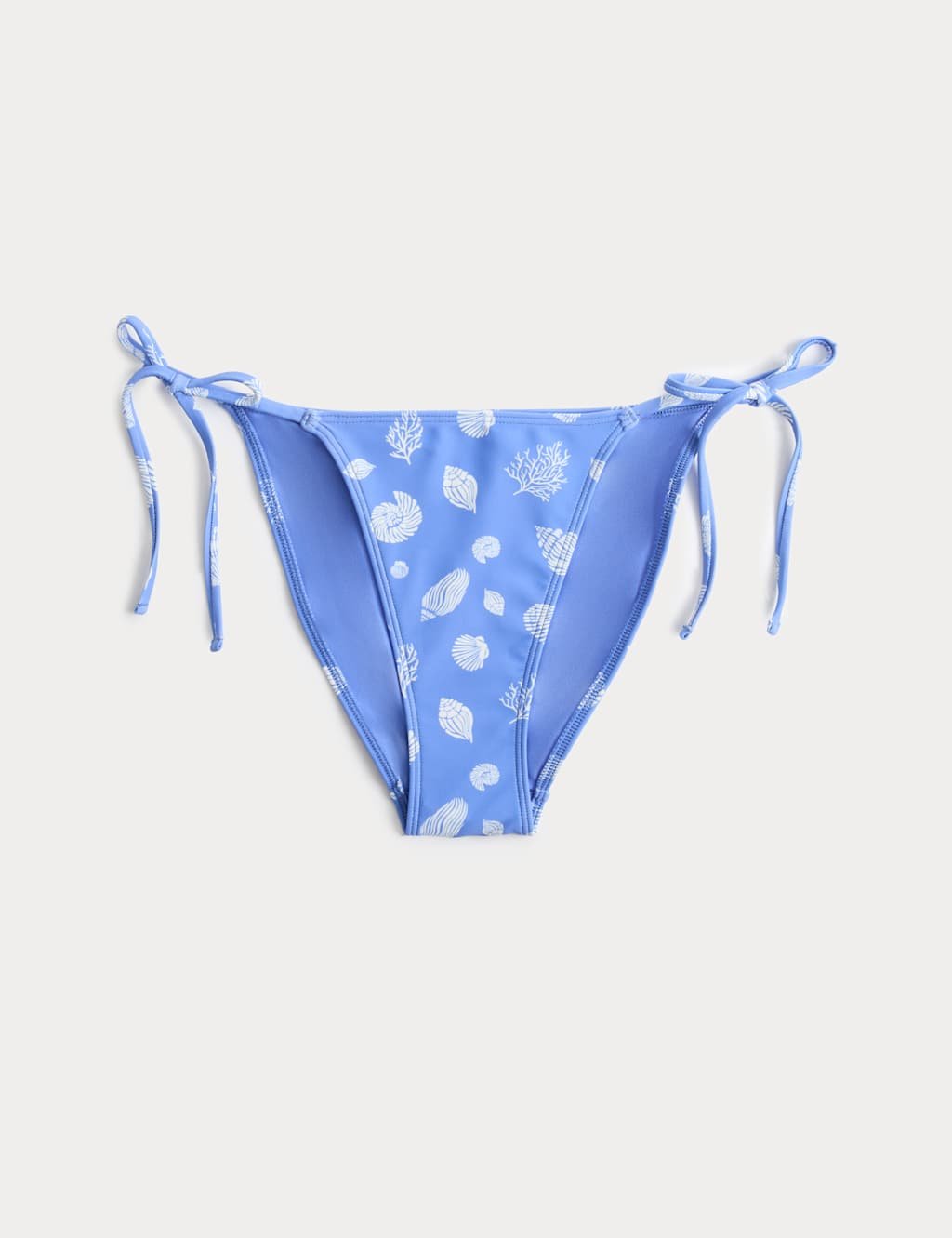 Marks & Spencer M&S Jacquard Tie Side High Leg Bikini Bottoms Blue Mix - 2