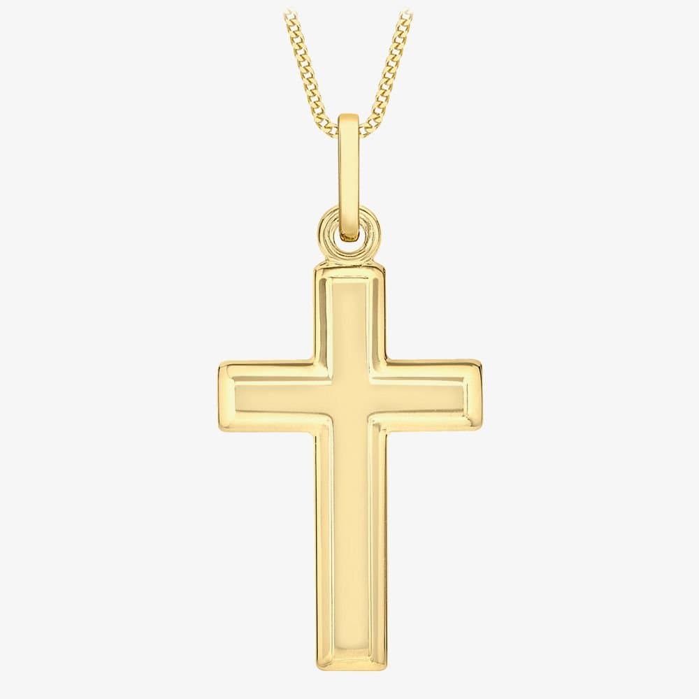 T.H.Baker T.H.Baker Women's 9ct Yellow Gold Bevelled-Edge Cross Pendant 1.64.2611