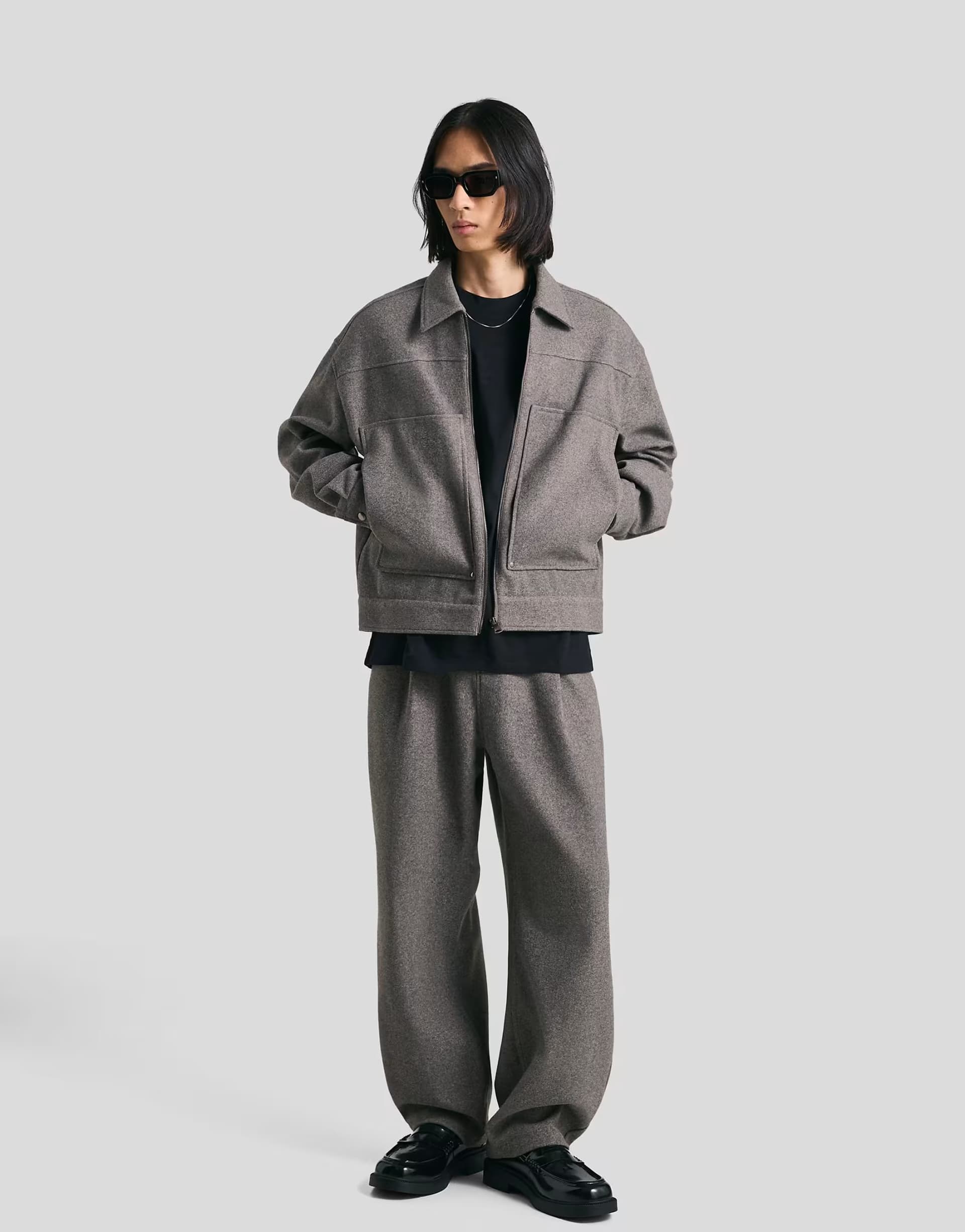 ASOS ASOS Balloon-fit Flannel Trousers in Grey