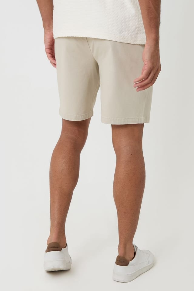 Threadbare threadbare Men's Regular Fit Stretch Chino Shorts in Light Stone - 2