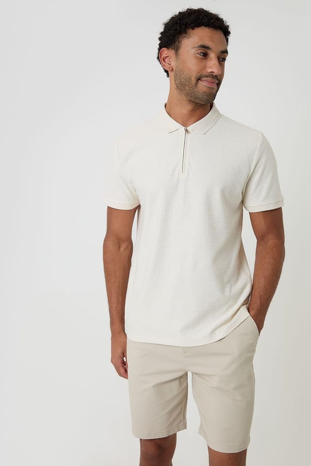 Threadbare threadbare Men's Regular Fit Stretch Chino Shorts in Light Stone - 3