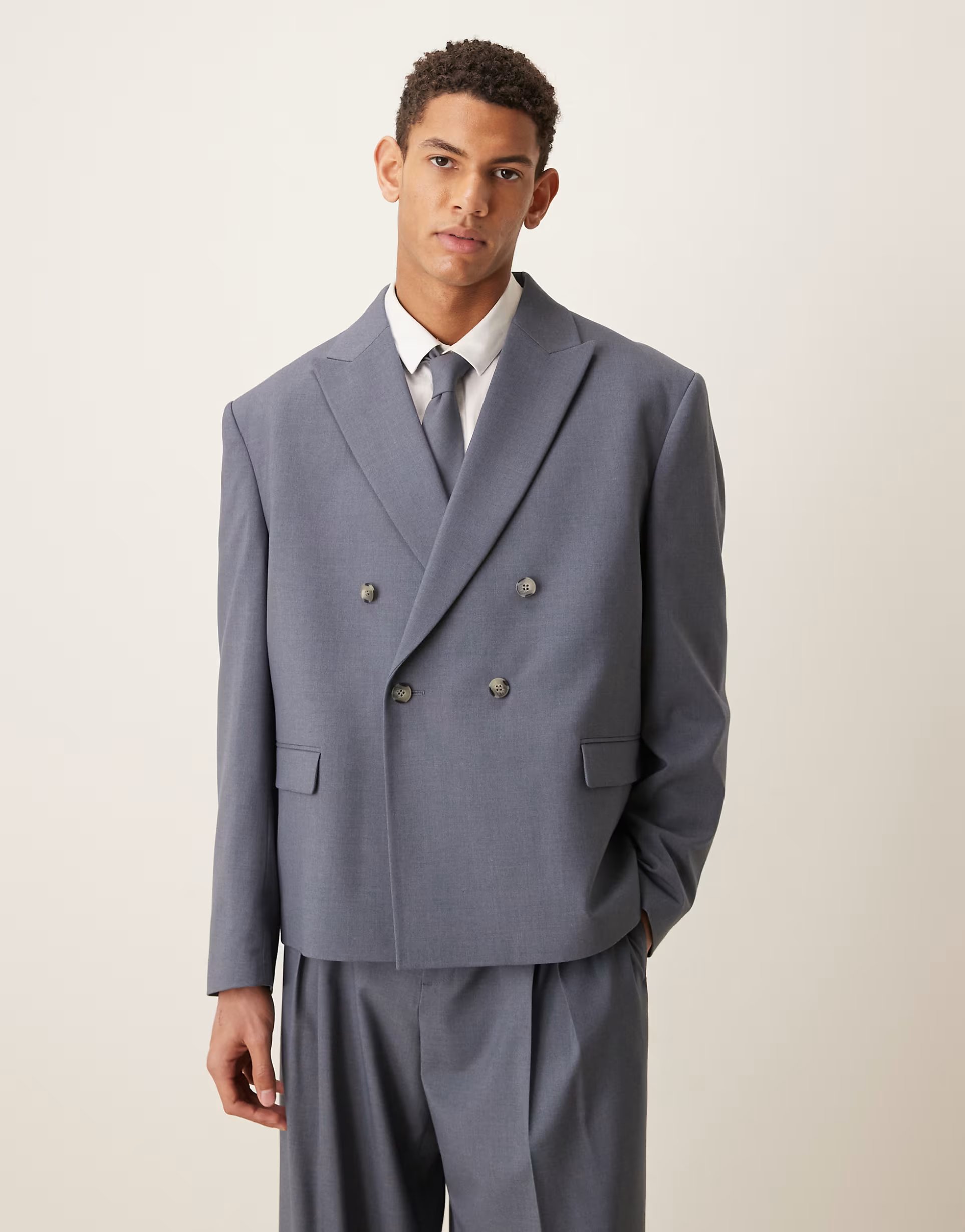 ASOS ASOS DESIGN boxy suit jacket in light blue - 1