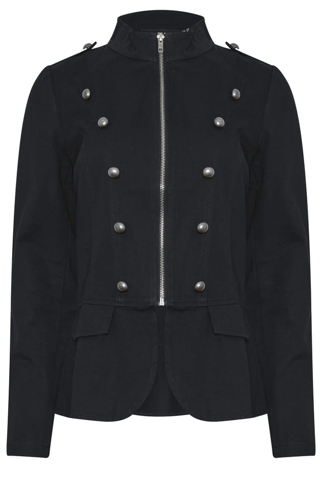 Long Tall Sally Long Tall Sally Women's Tall Military Jacket in Black - 2