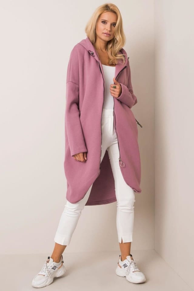 Love Lace Love Lace Women's Extended Cut Zip Hoodie Sweatshirt in Pink - 2