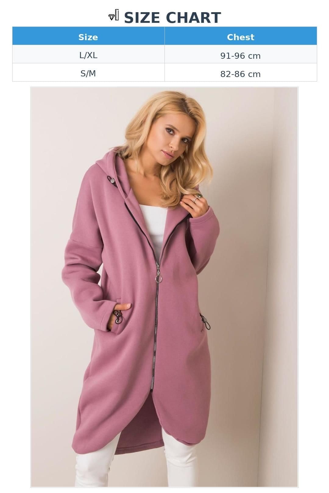 Love Lace Love Lace Women's Extended Cut Zip Hoodie Sweatshirt in Pink - 4