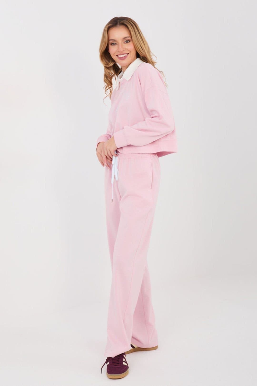 Love Lace Love Lace Women's Everyday Embroidered Hoodie & Pant Set in Pink