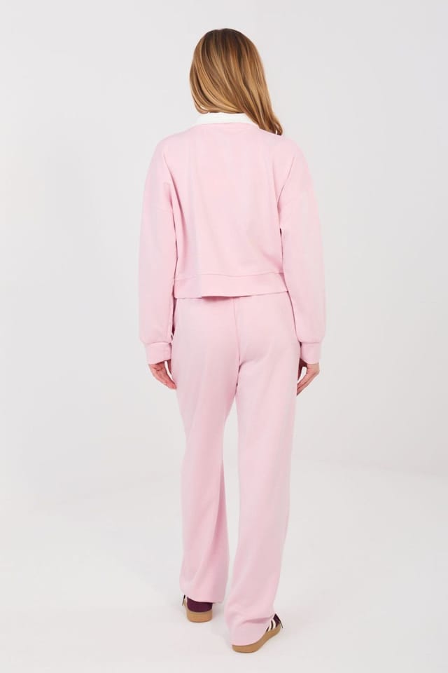 Love Lace Love Lace Women's Everyday Embroidered Hoodie & Pant Set in Pink - 2