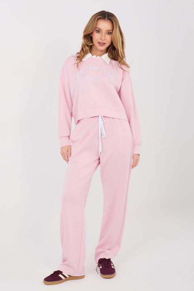 Love Lace Love Lace Women's Everyday Embroidered Hoodie & Pant Set in Pink - 3