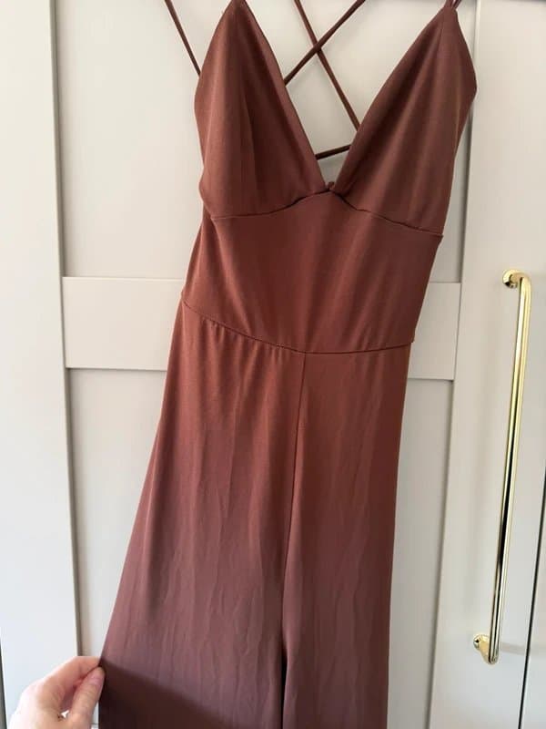 Bershka Bershka Brown wide leg jumpsuit