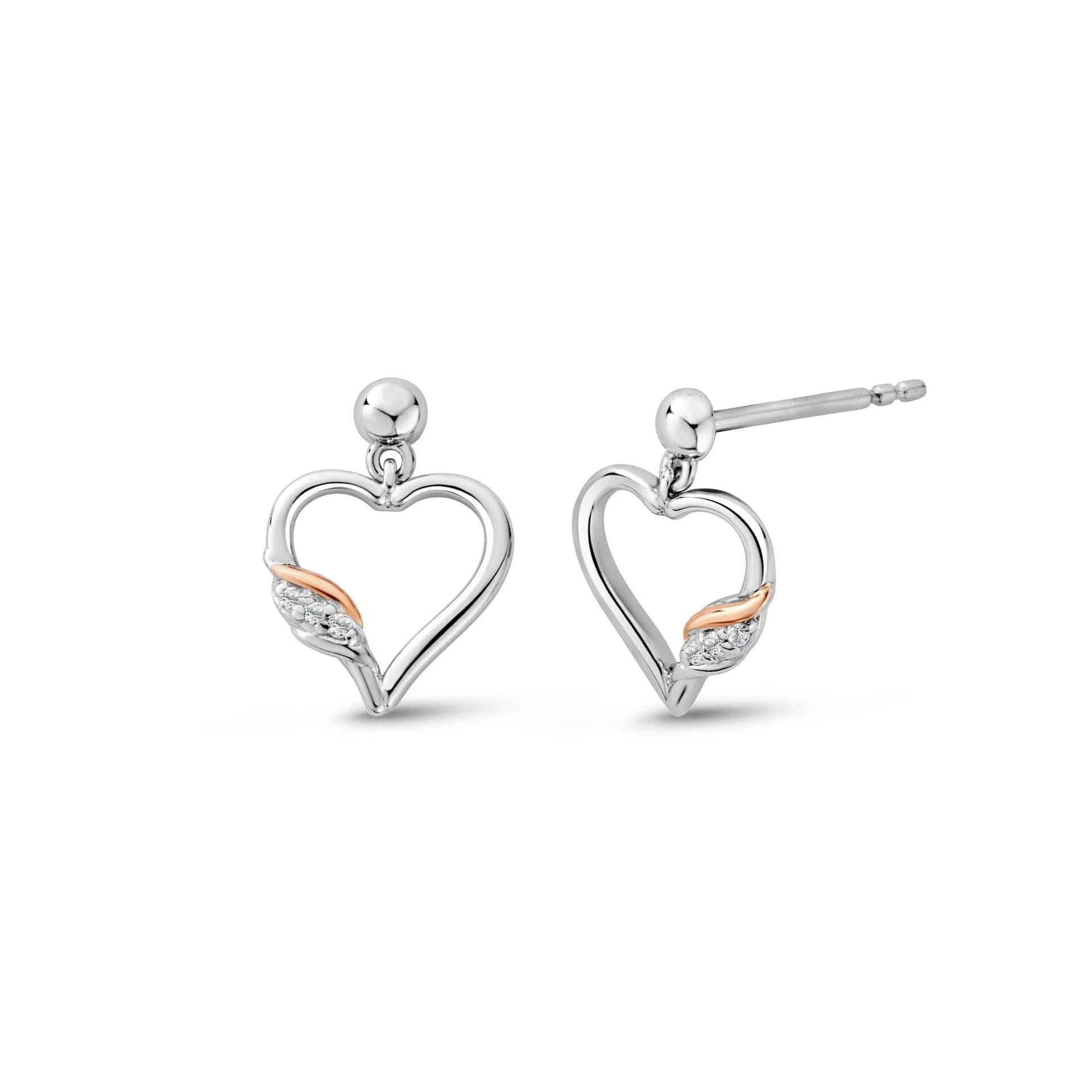 Clogau Clogau Women's Past Present Future Sterling Silver Heart Earrings with Topaz in Metallics