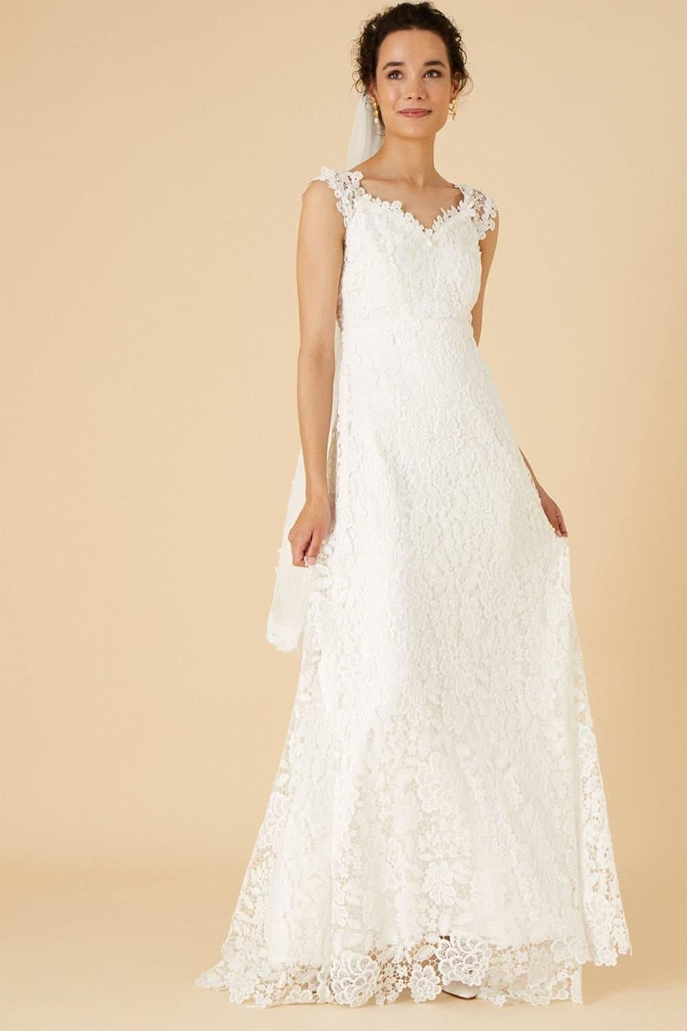 Monsoon Monsoon Women's Cassandra Lace Bridal Maxi Dress Ivory