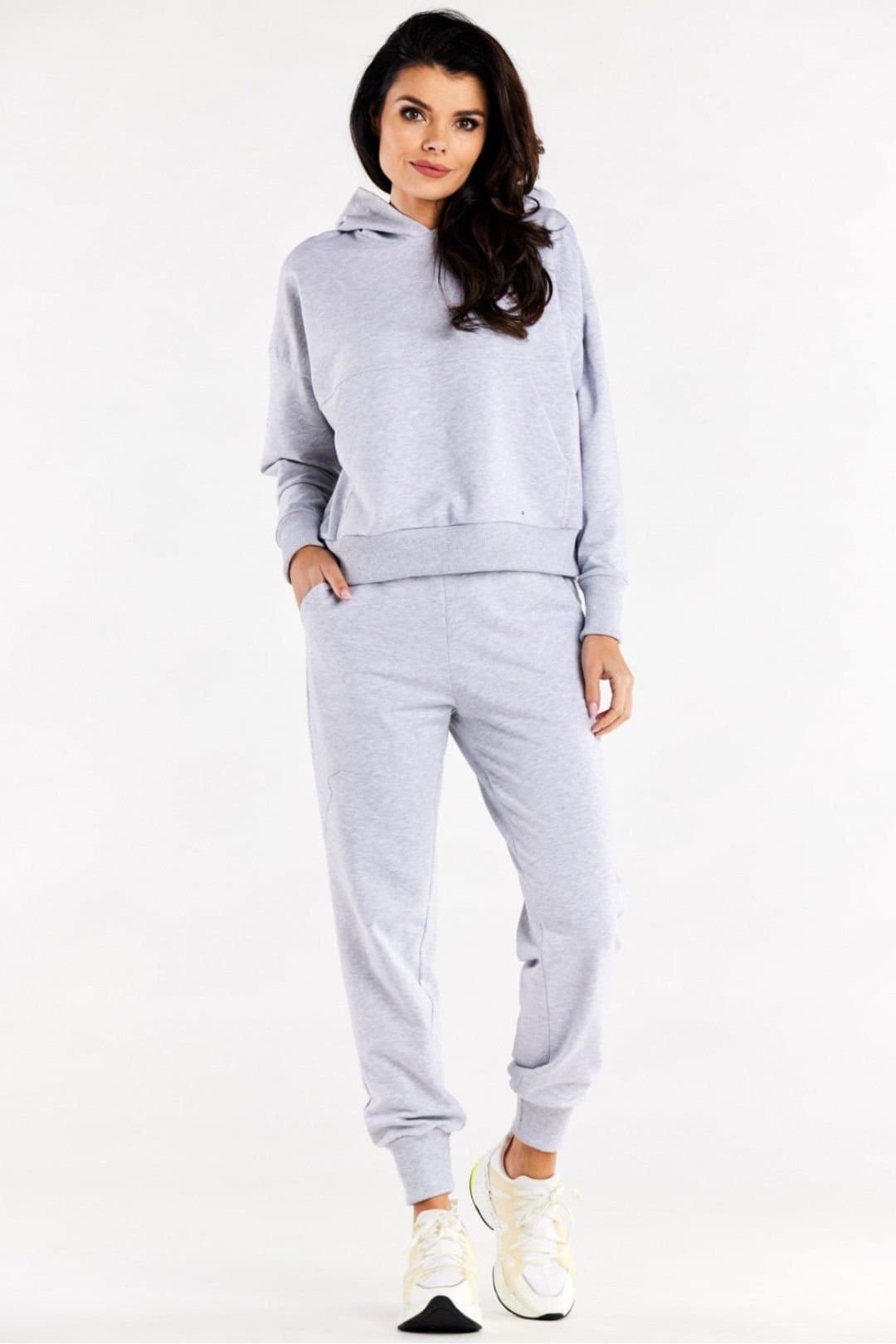 Love Lace Love Lace Women's Straight Sweatpants with Slip Pockets Rib Cuffs in Grey