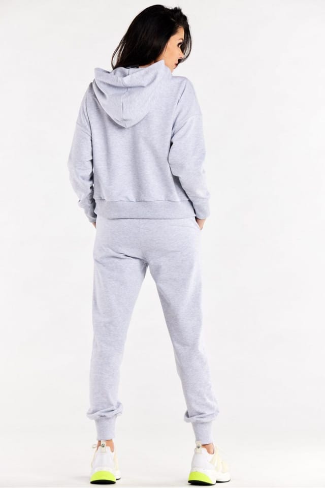 Love Lace Love Lace Women's Straight Sweatpants with Slip Pockets Rib Cuffs in Grey - 3